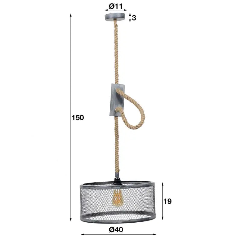 Suspension Industrielle métal maille 1 lampe lyadesign 