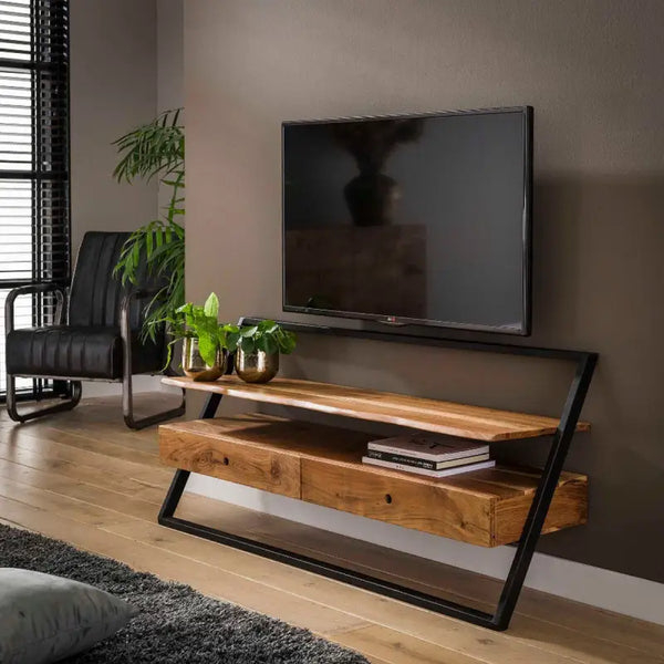 Petit meuble TV bois et métal