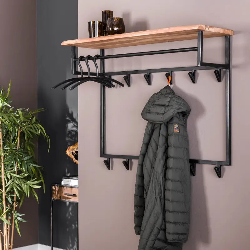 MroMax Lot De 2 Crochets En Bois Naturel à Fixation Murale