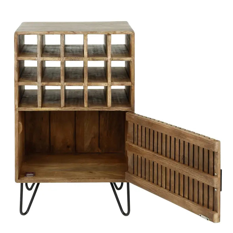 Armoire Vin Industrielle Bois Manguier Sablé lyadesign 