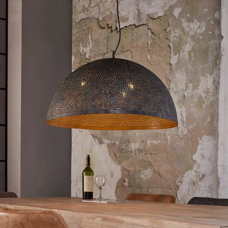 Suspension Industrielle Métal Noir Demi Cercle lyadesign 