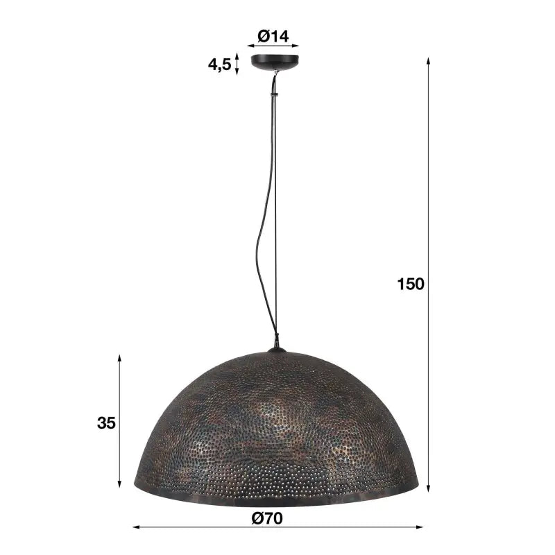 Suspension Industrielle Métal Noir Demi Cercle lyadesign 