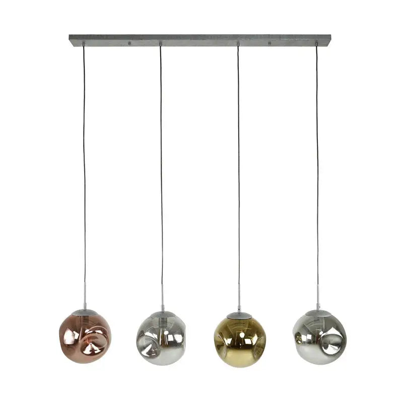 Suspension Industrielle Boules En Verre Ecrasées 4 Lampes lyadesign 