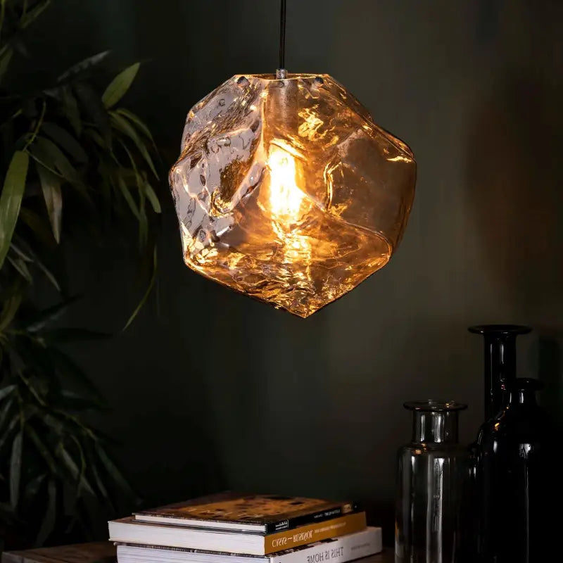 Suspension Luminaire Globe Verre Roc