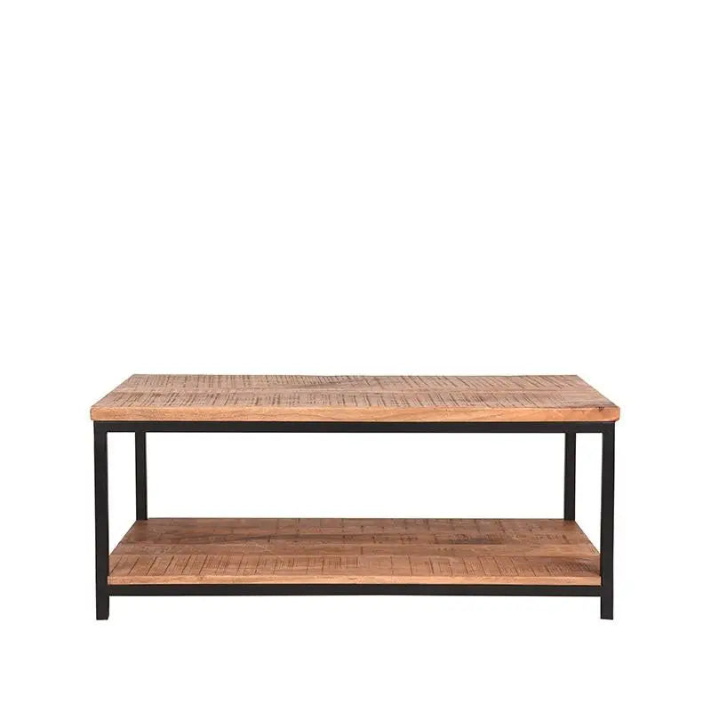 Table Basse Industrielle Rectangulaire Deux Plateaux 110x60 lyadesign 