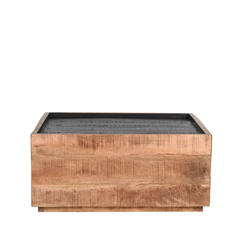 Table Basse Bois De Manguier Brut Et Noir lyadesign 