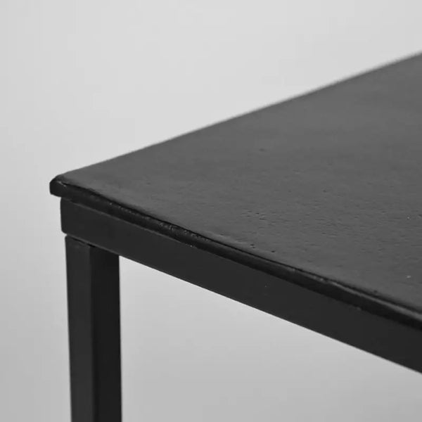 Table basse rectangulaire noire de style industriel 100 x 60 cm LUISA
