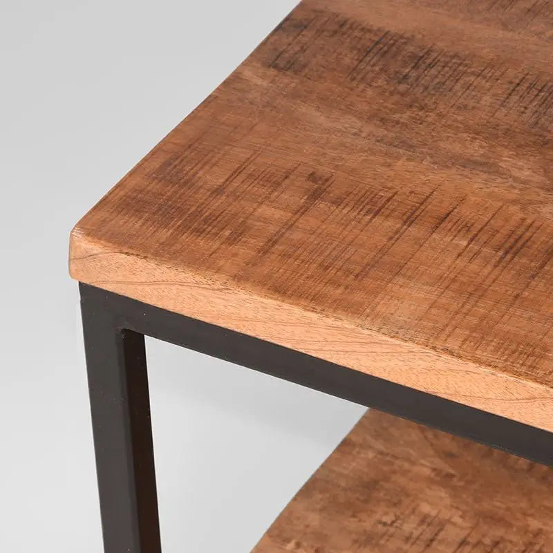 Table Basse Industrielle Deux Plateaux 80x80 lyadesign 