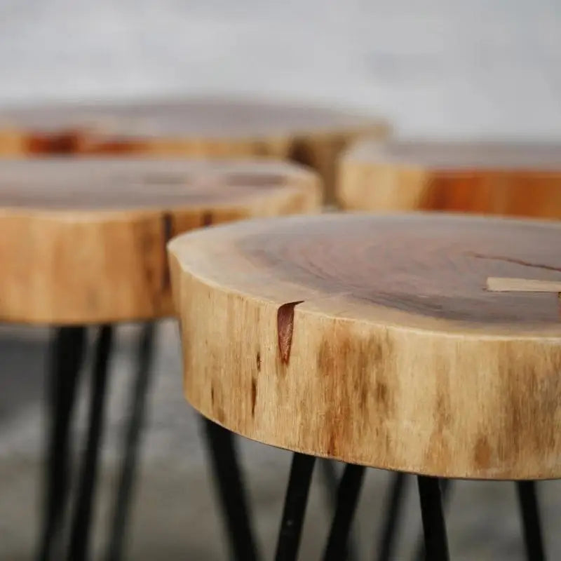 Table d'appoint industrielle Bois recyclé tronc d'acacia lyadesign 