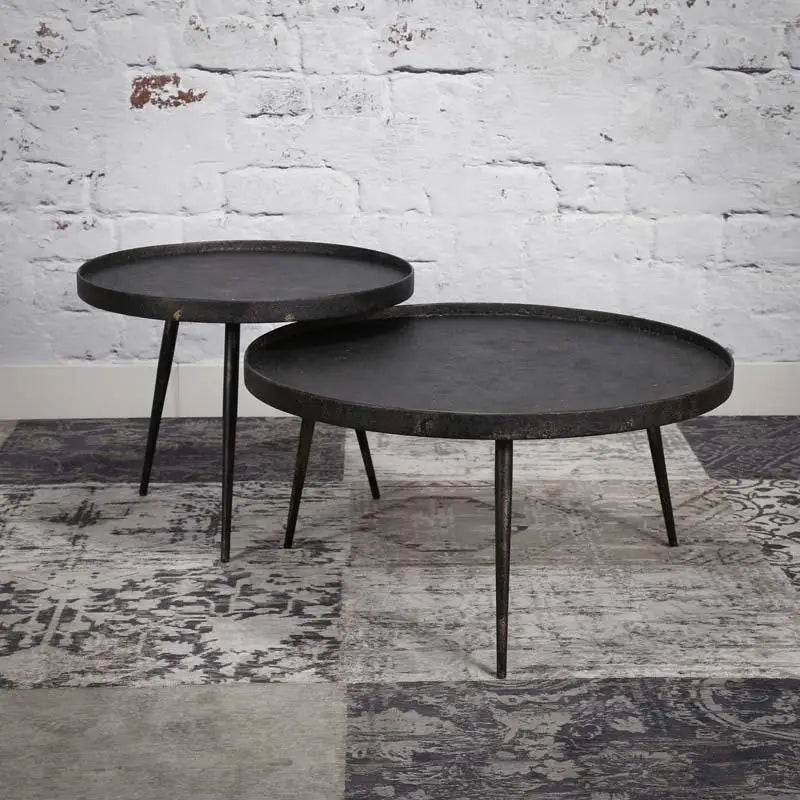 Table d&#39;appoint industrielle Rondes pieds compas lyadesign 