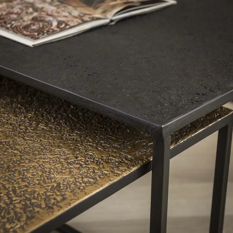 Tables Basses Industrielles Métalliques Set De 2 lyadesign 