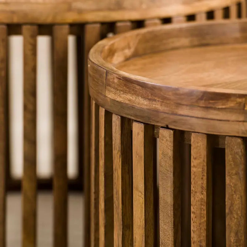 Tables Basse Bois De Manguier Sablé Set De 2 lyadesign 